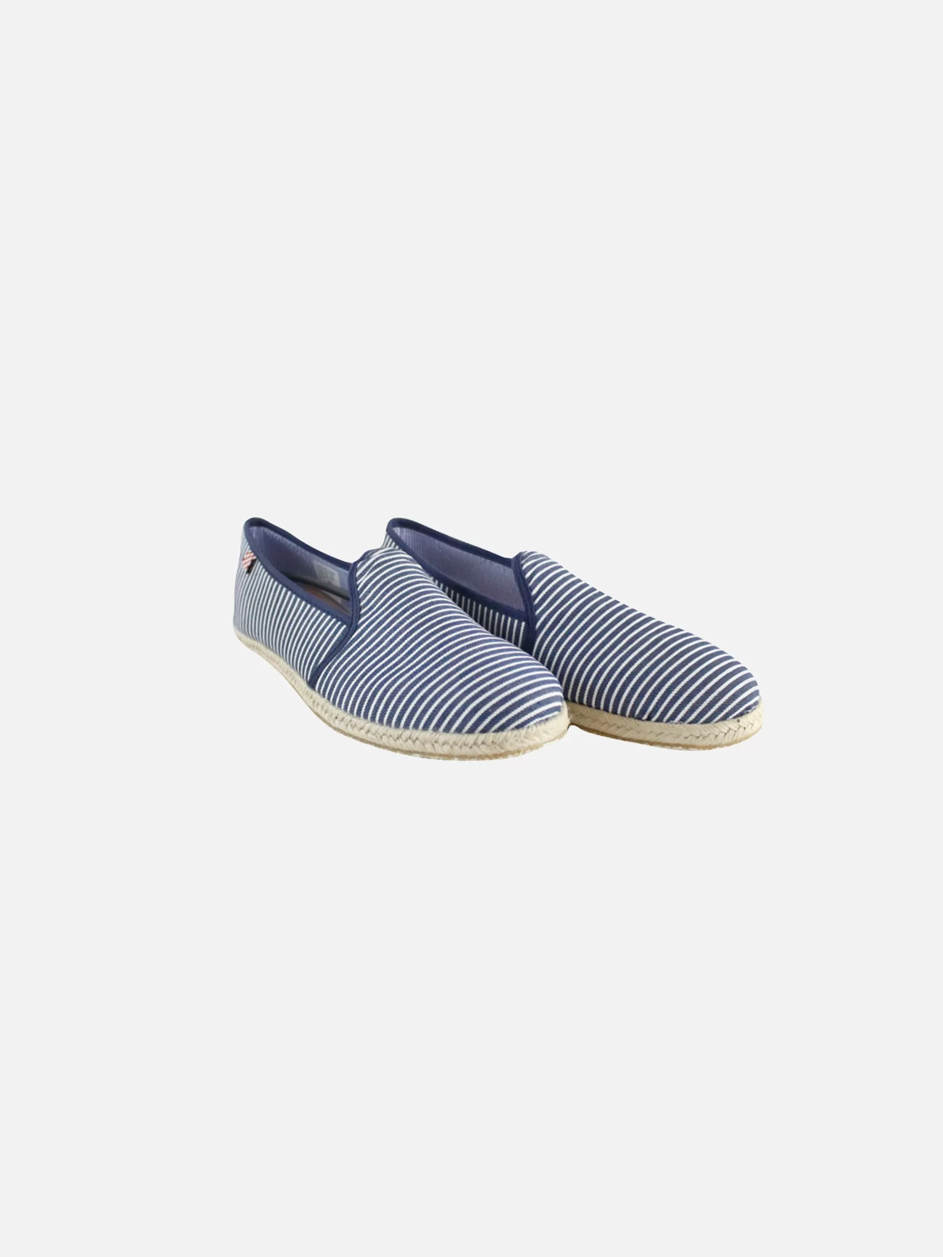 Clearance Scarpe di tela a righe bianche e blu Uomo Calzature