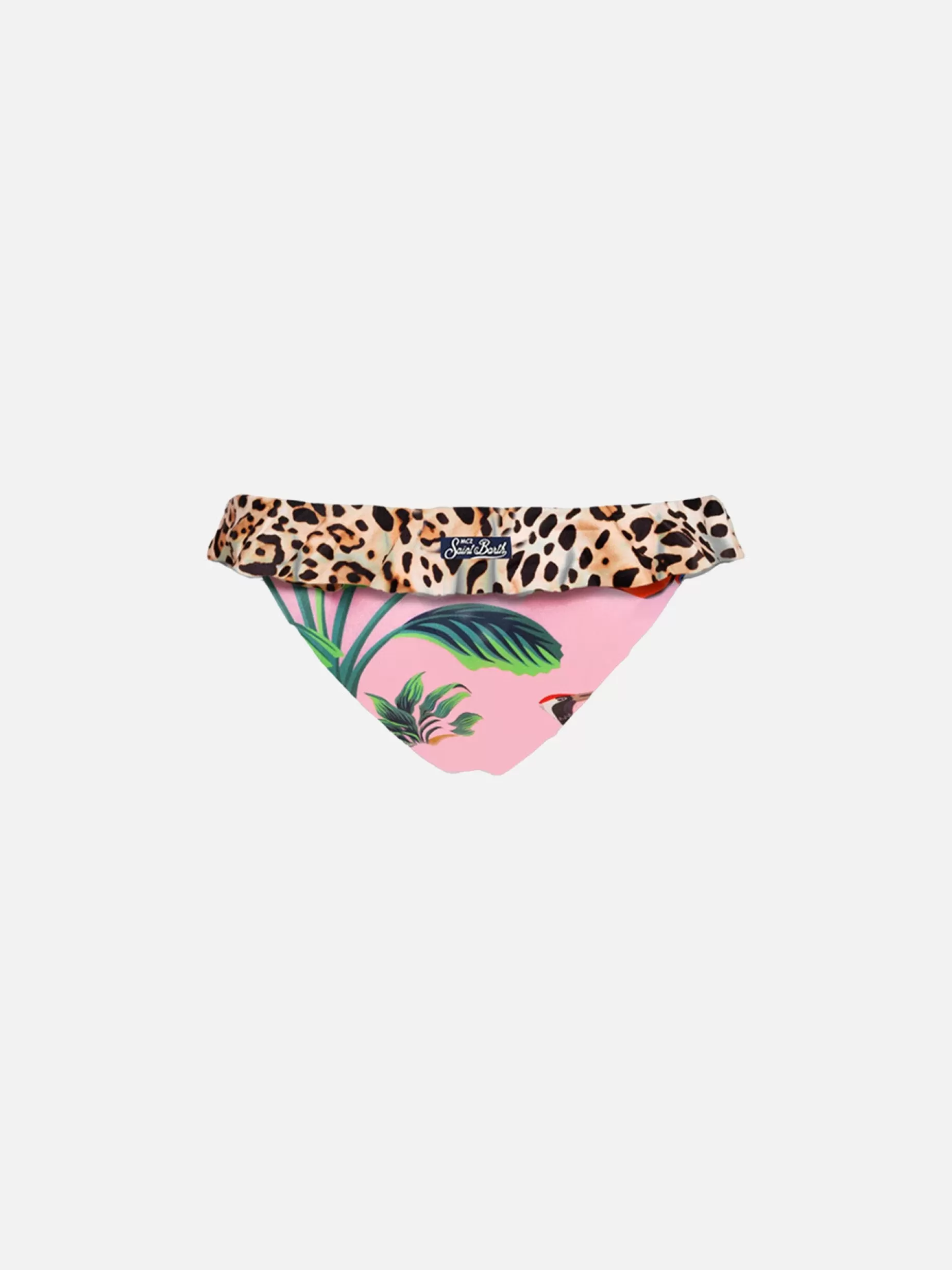 Clearance Slip da bagno da bambina con balza leopardata e fantasia tropicale Bikini E Slip Mare | Neonata (0-24 Mesi)
