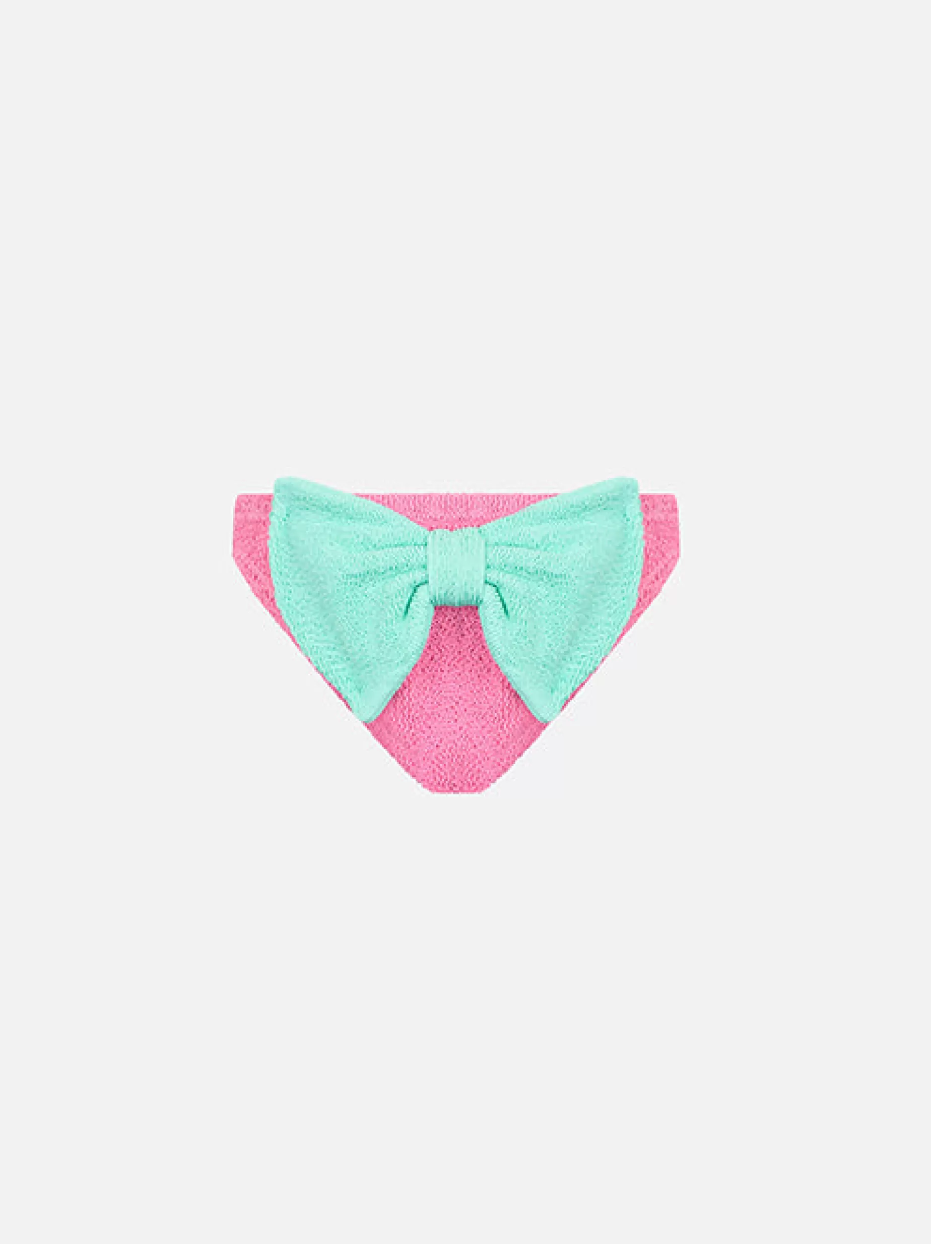 Shop Slip da bagno da bambina rosa crinkle con fiocco Bikini E Slip Mare