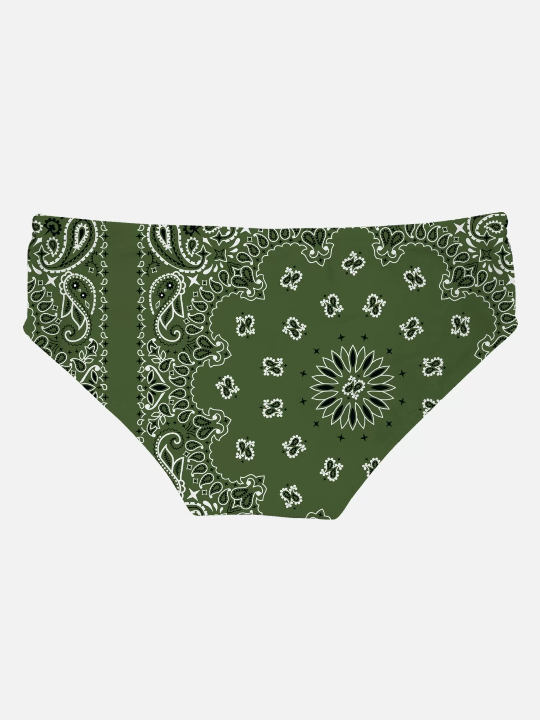 Discount Slip da bagno da uomo con stampa bandana verde militare Uomo Slip Mare