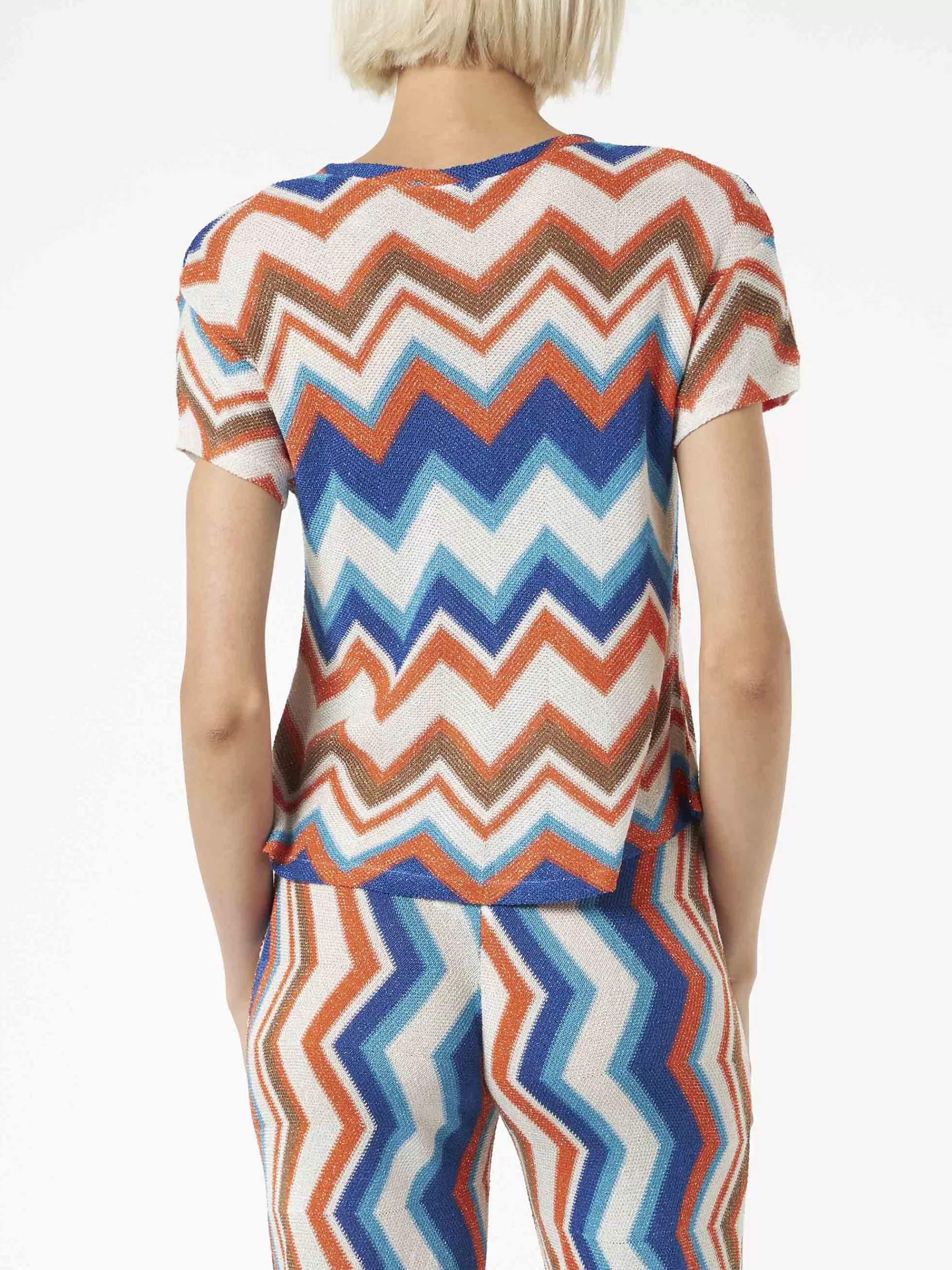 Fashion Top in maglia chevron arancione Donna Camicie E Top