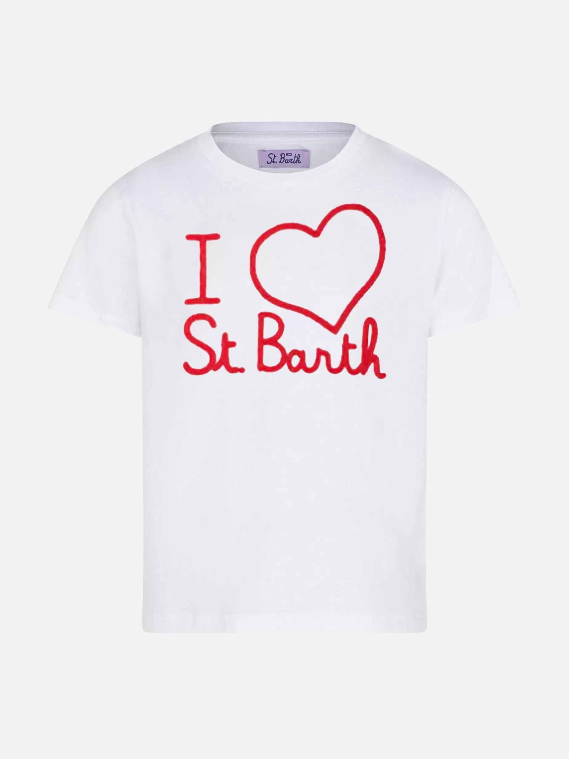 Best T-shirt da bambina con ricamo I love St. Barth T-shirt E Top