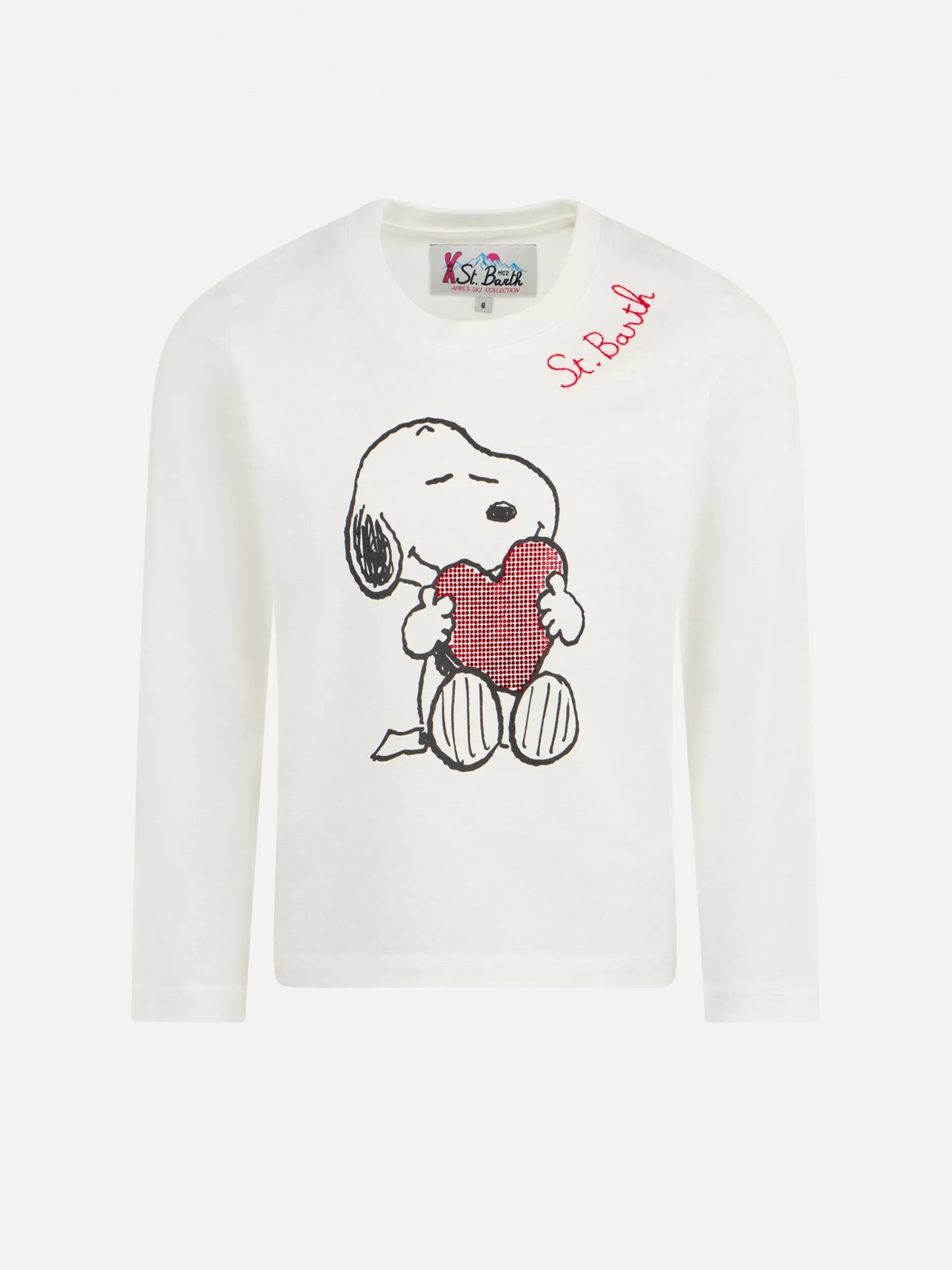 Sale T-shirt da bambina in cotone pesante con stampa Snoopy in strass | EDIZIONE SPECIALE SNOOPY PEANUTS™ T-shirt E Top | Maglieria