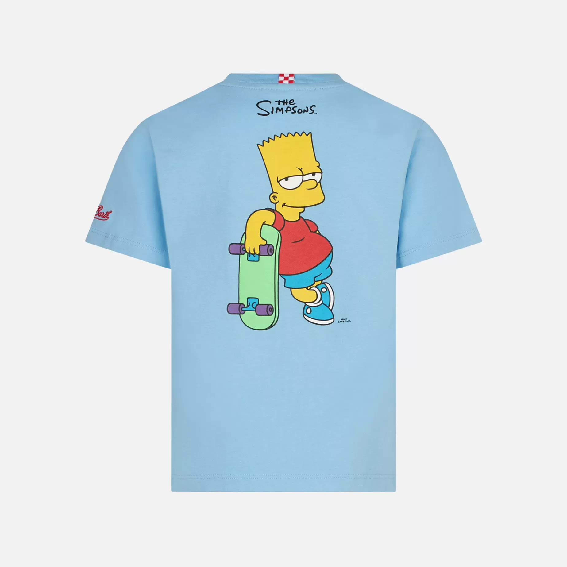 Hot T-shirt da bambino in cotone azzurro con skater Bart | EDIZIONE SPECIALE DEI SIMPSON Abbigliamento
