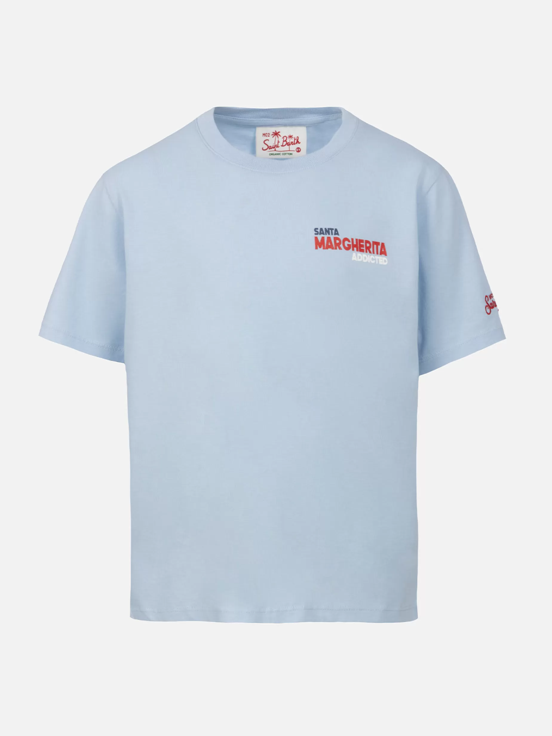 Best Sale T-shirt da bambino in cotone con stampa di cartoline Santa Margherita addicted Bambino T-shirts | Abbigliamento