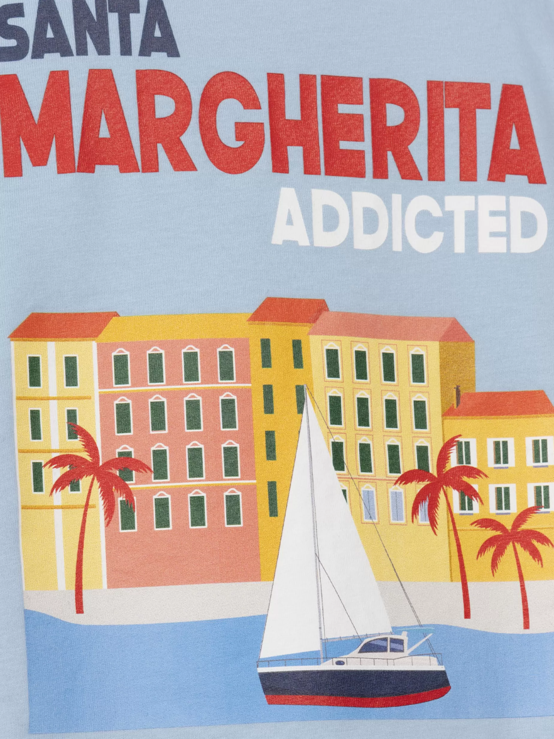 Best Sale T-shirt da bambino in cotone con stampa di cartoline Santa Margherita addicted Bambino T-shirts | Abbigliamento