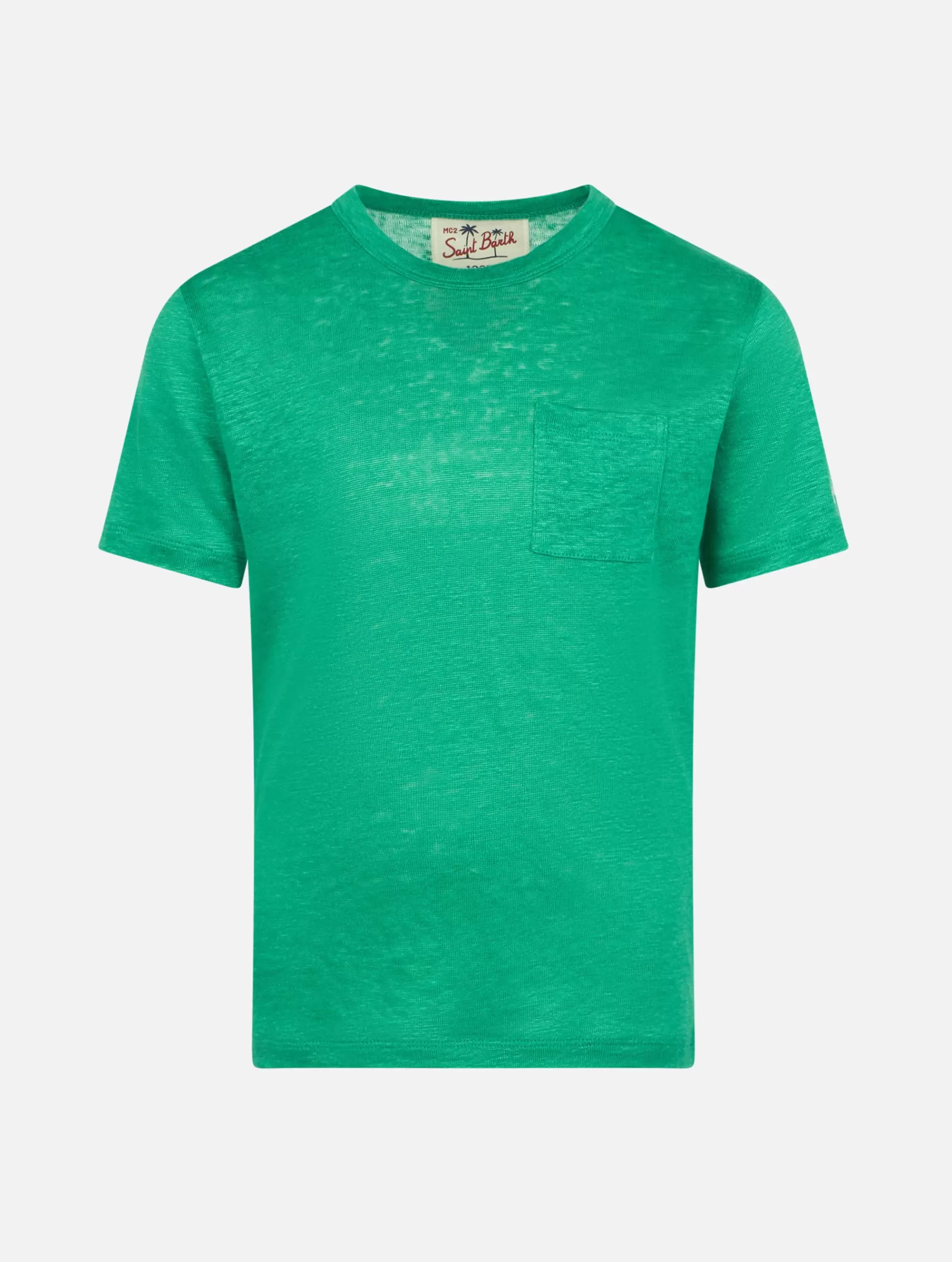 Shop T-shirt da bambino in jersey di lino verde Alex Bambino T-shirts