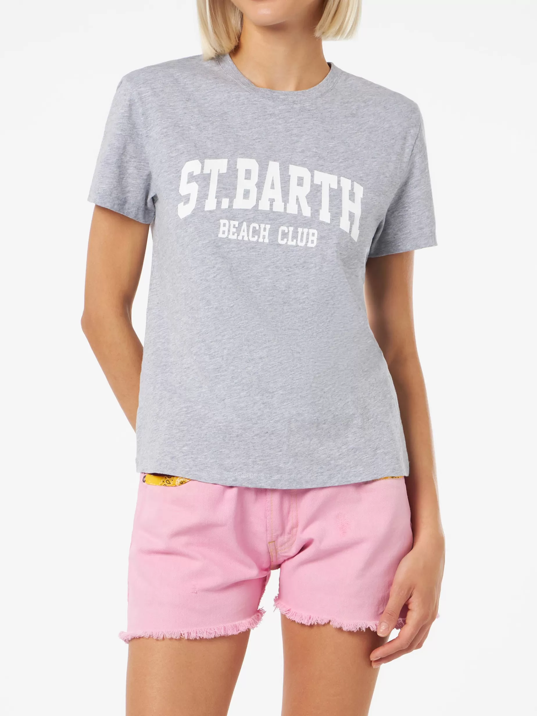 Best Sale T-shirt da donna girocollo Emilie in jersey di cotone con stampa Saint Barth Beach Club Donna T-shirt