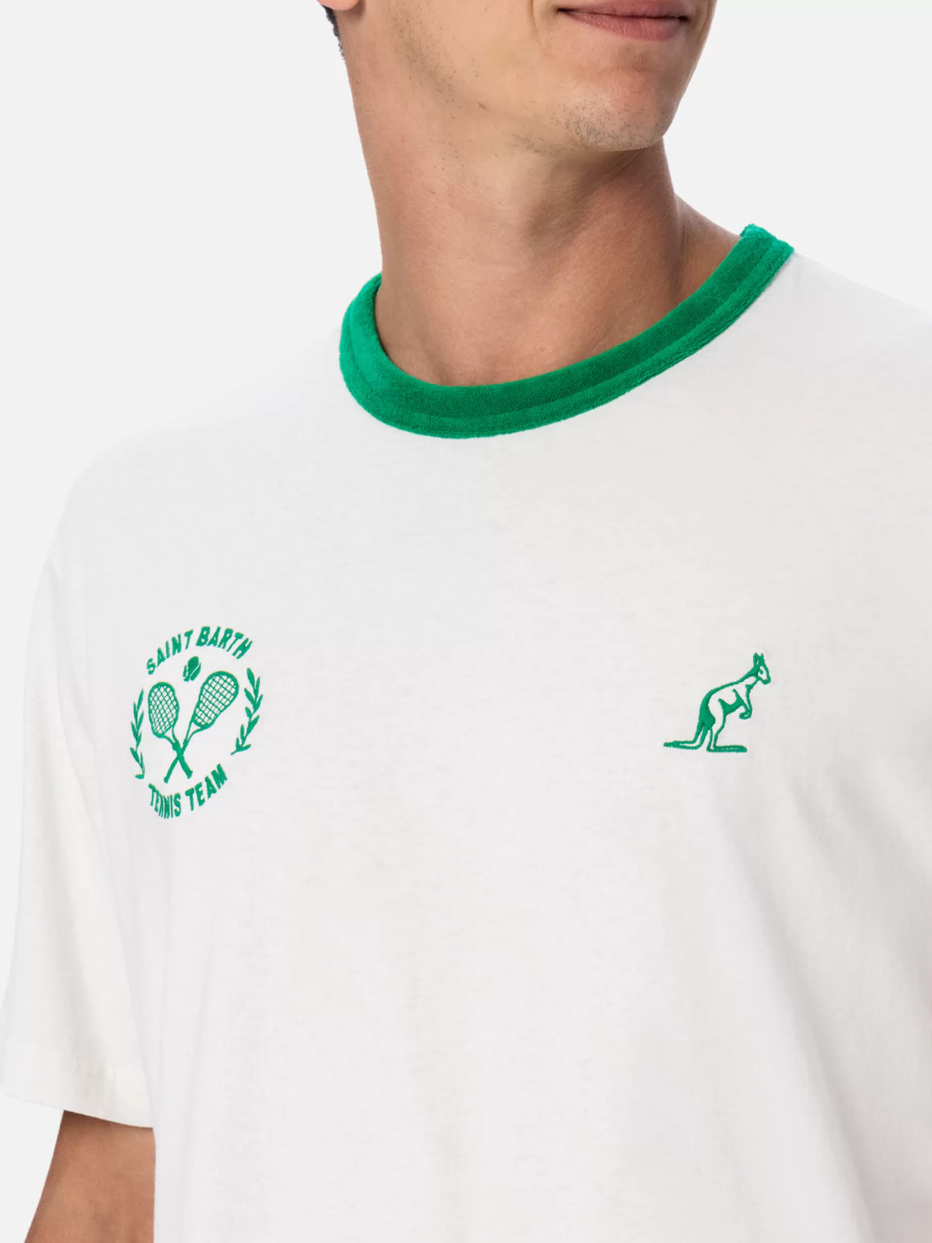 Online T-shirt da uomo bianca in cotone Dover con ricamo Australian | AUSTRALIAN BRAND SPECIAL EDITION Abbigliamento