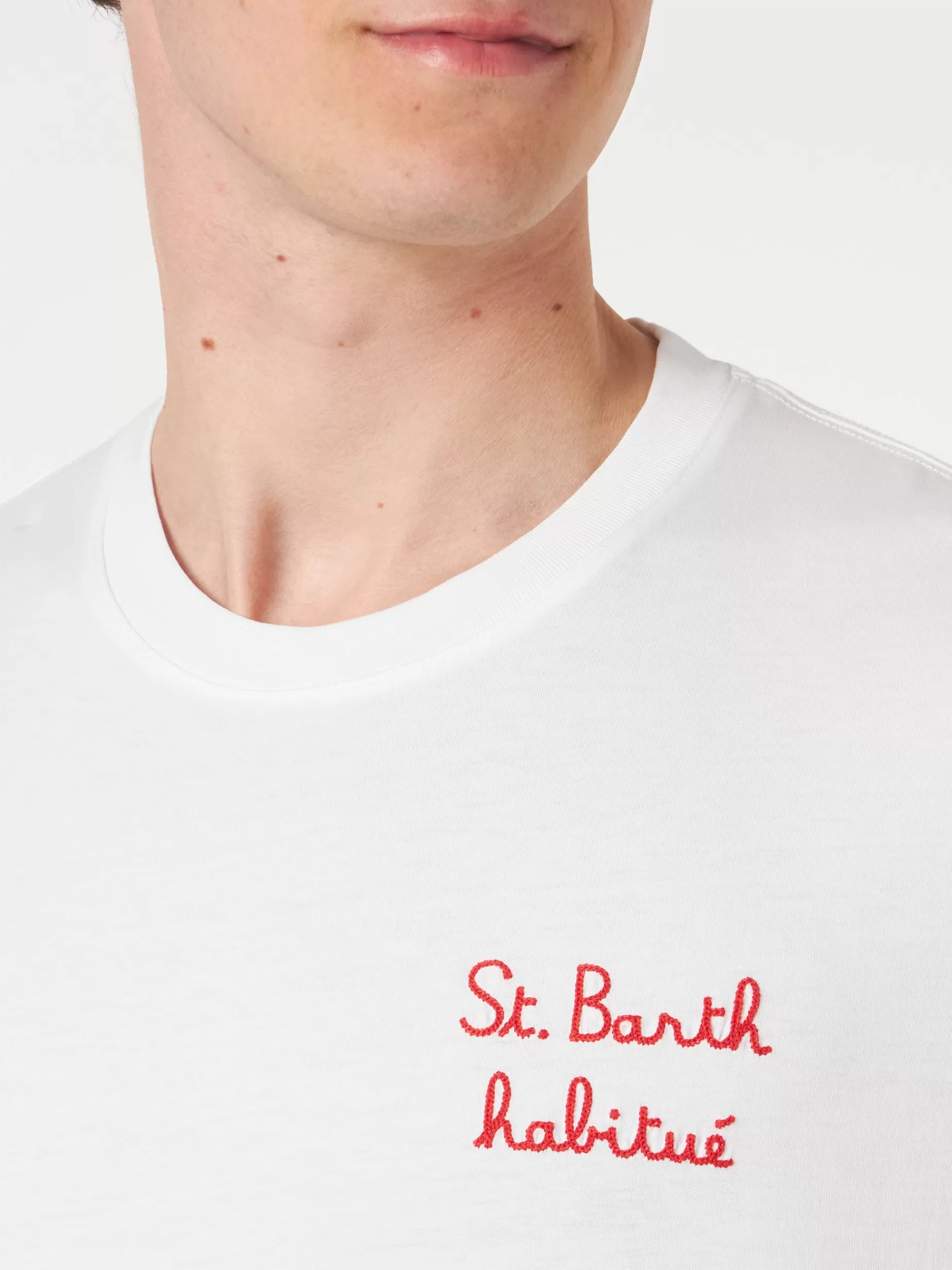 Store T-shirt da uomo con ricamo St. Barth habituè Uomo T-shirts