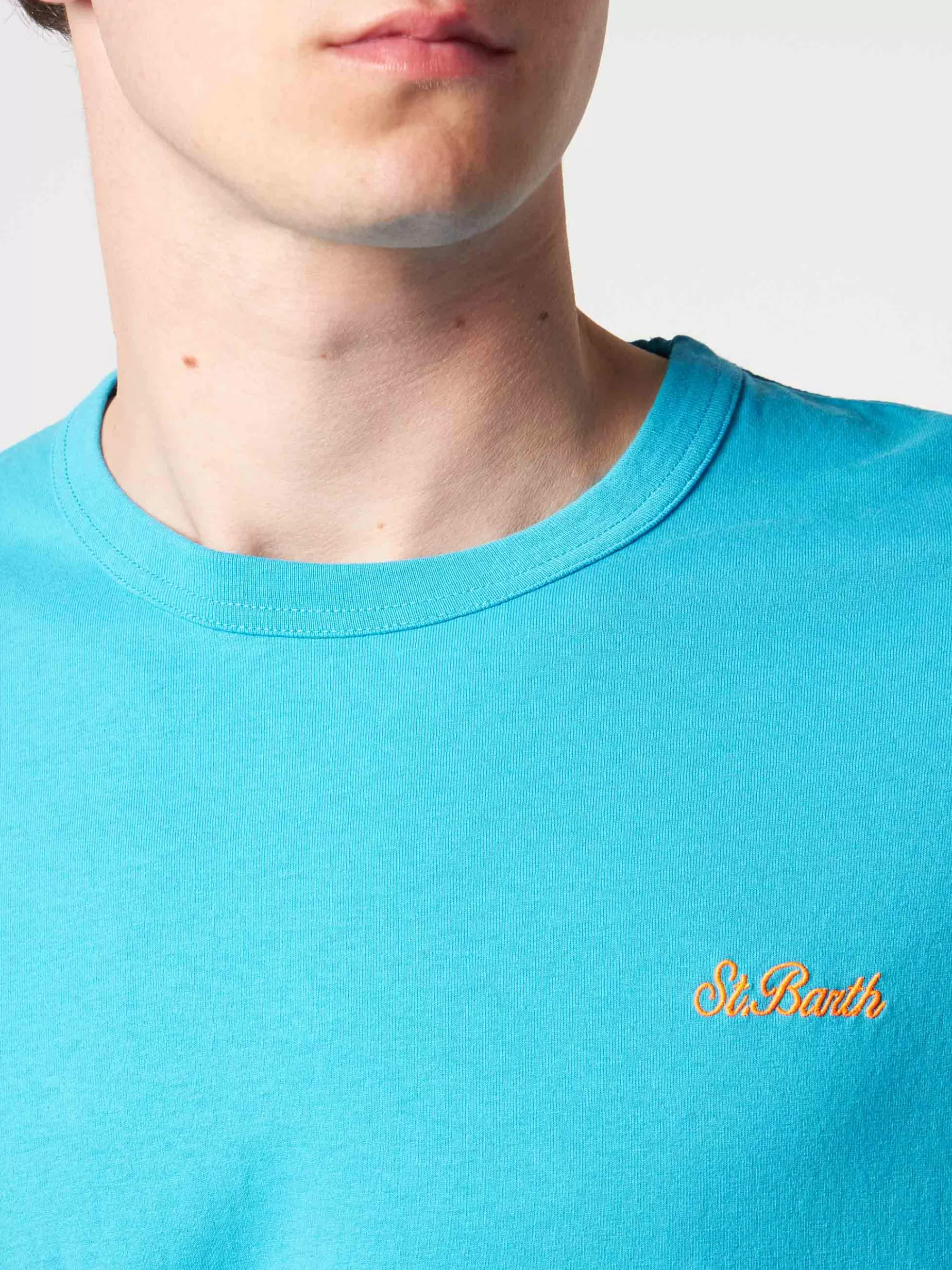 Cheap T-shirt da uomo in cotone azzurro Uomo T-shirts