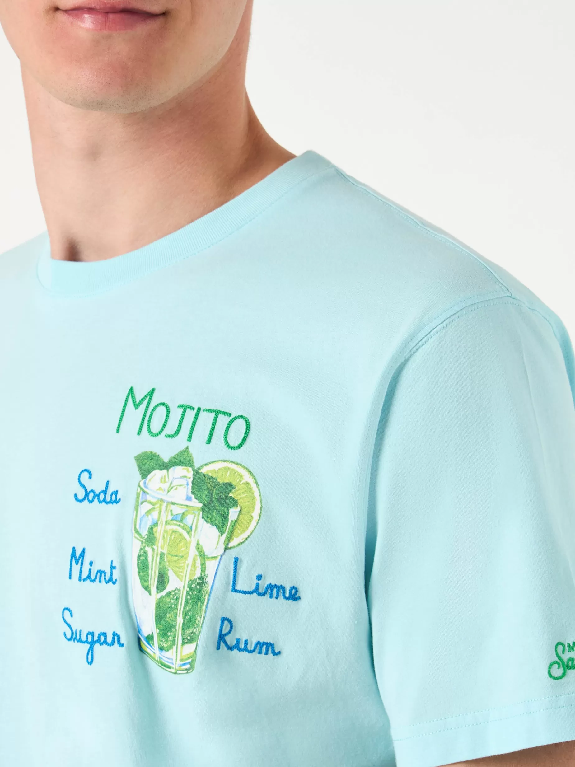 Store T-shirt da uomo in cotone con ricamo Mojito Uomo T-shirts