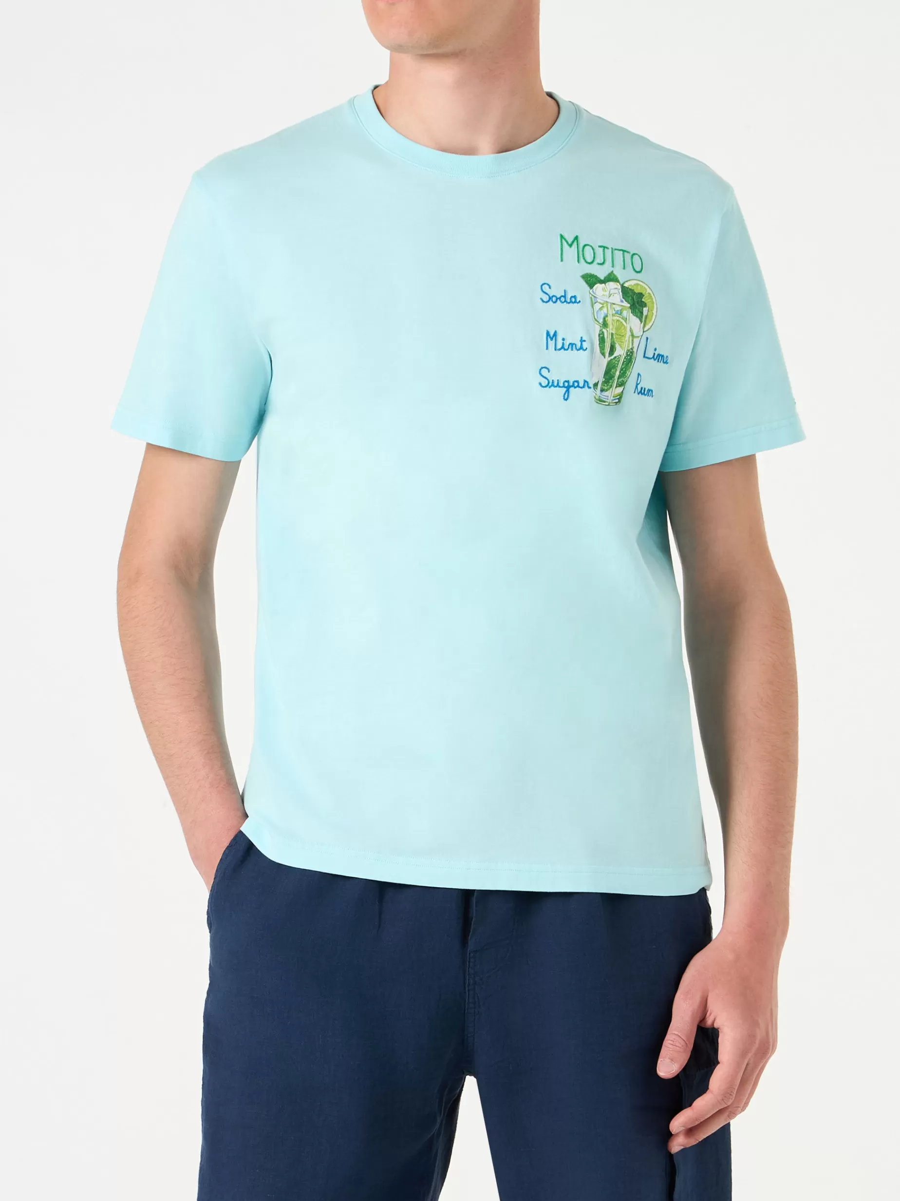 Store T-shirt da uomo in cotone con ricamo Mojito Uomo T-shirts