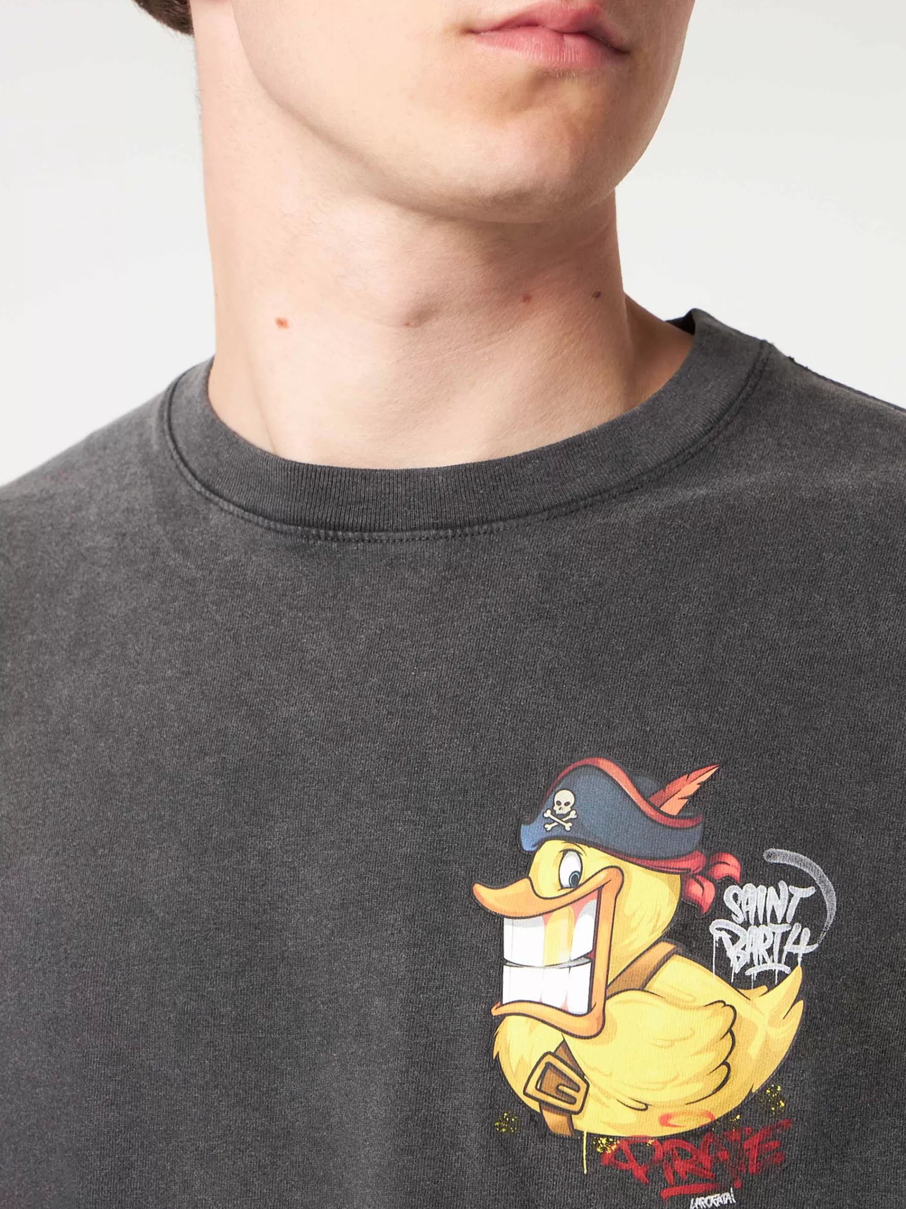 Best T-shirt da uomo in cotone con stampa fronte e retro captain duck | CRYPTO PUPPETS® EDIZIONE SPECIALE Uomo T-shirts | Abbigliamento