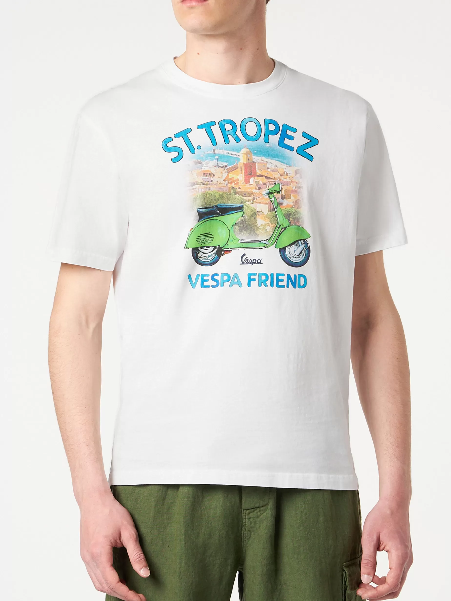 Discount T-shirt da uomo in cotone con stampa Vespa St. Tropez | EDIZIONE SPECIALE VESPA® Uomo T-shirts | Abbigliamento