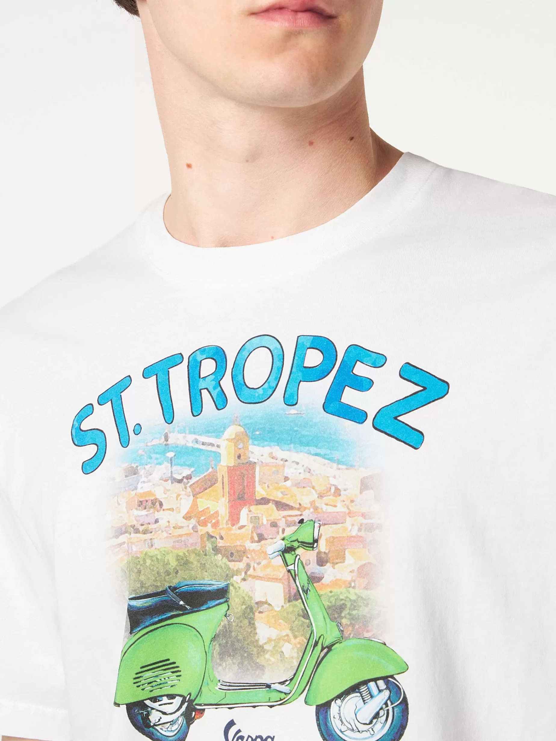 Discount T-shirt da uomo in cotone con stampa Vespa St. Tropez | EDIZIONE SPECIALE VESPA® Uomo T-shirts | Abbigliamento