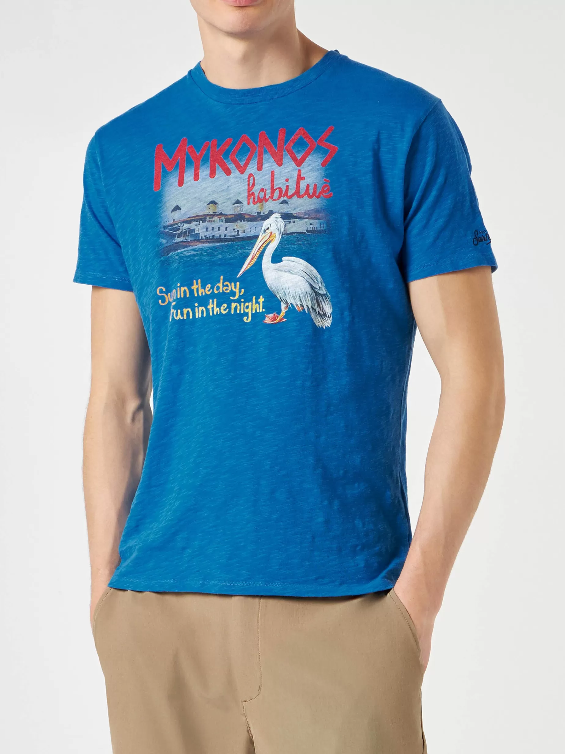 Clearance T-shirt da uomo stampa Mykonos Uomo T-shirts