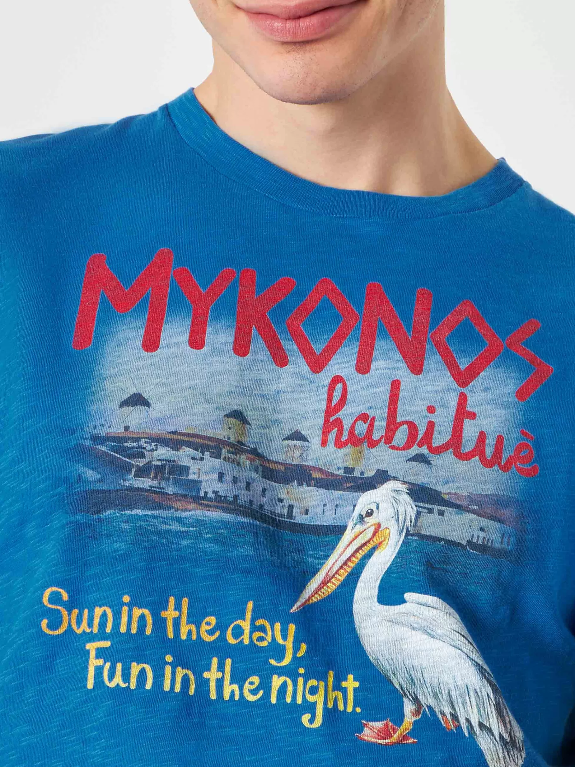 Clearance T-shirt da uomo stampa Mykonos Uomo T-shirts