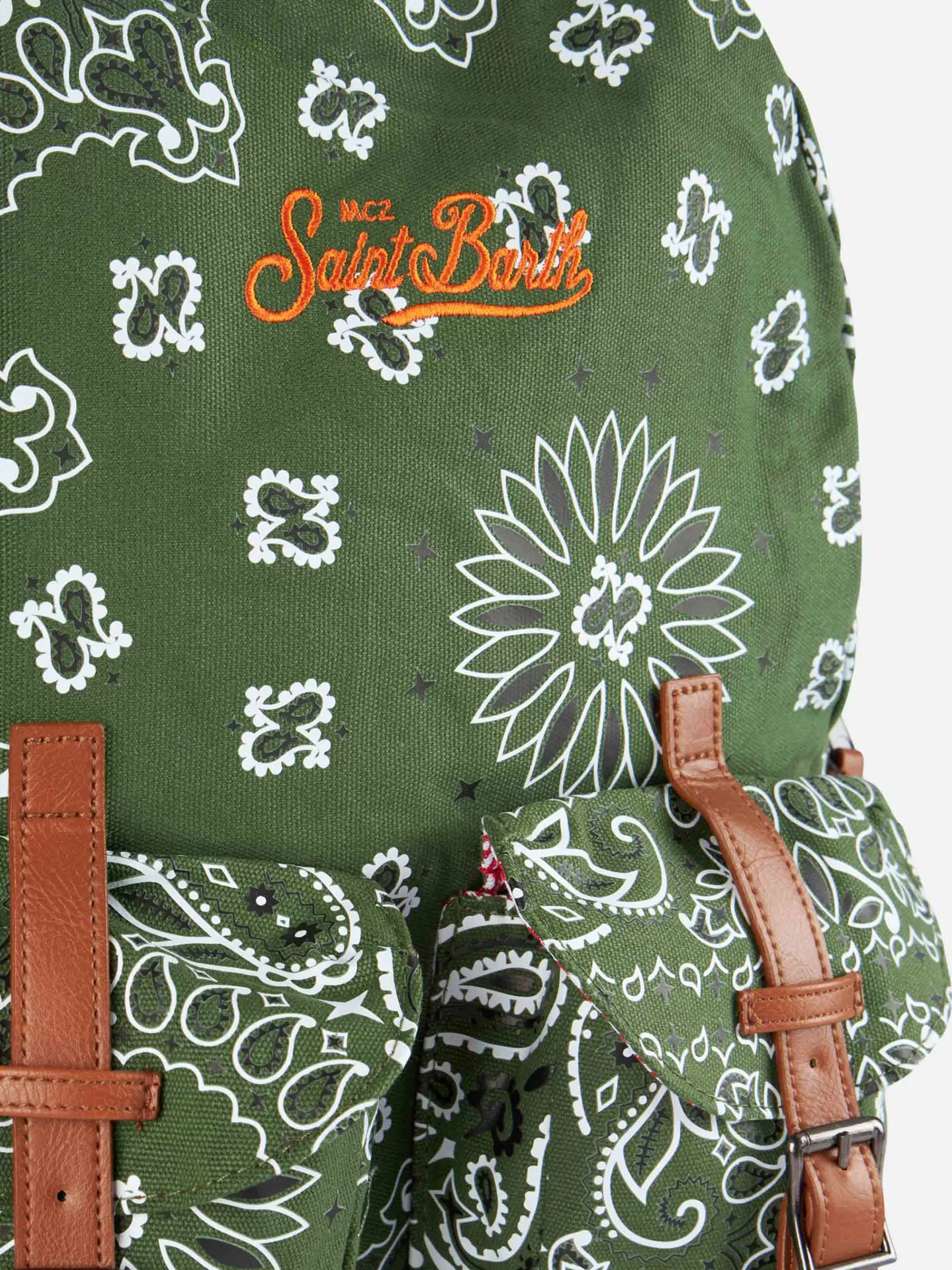 Sale Zaino in tela Cody con stampa bandana verde Donna Accessori Da Viaggio | Accessori Da Viaggio